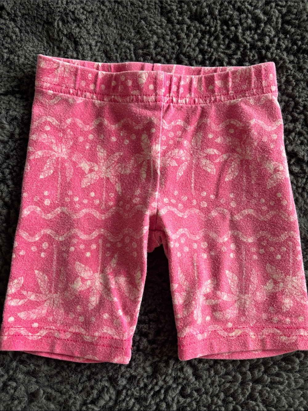 Girls Pink Palm-Print Bike Shorts 2T